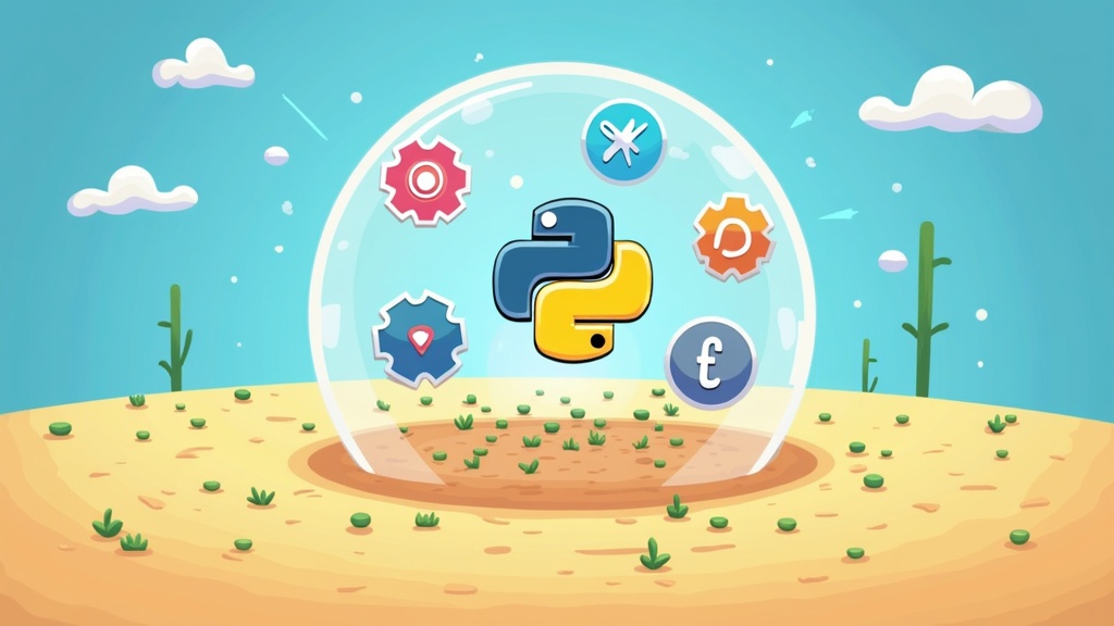 Secure sandbox environment as a protective bubble around Python code