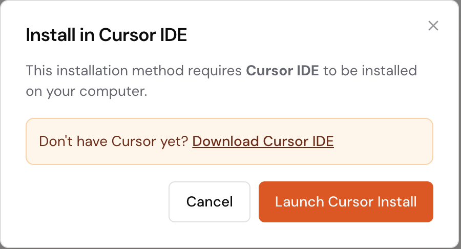 Cursor asking to install MCP server